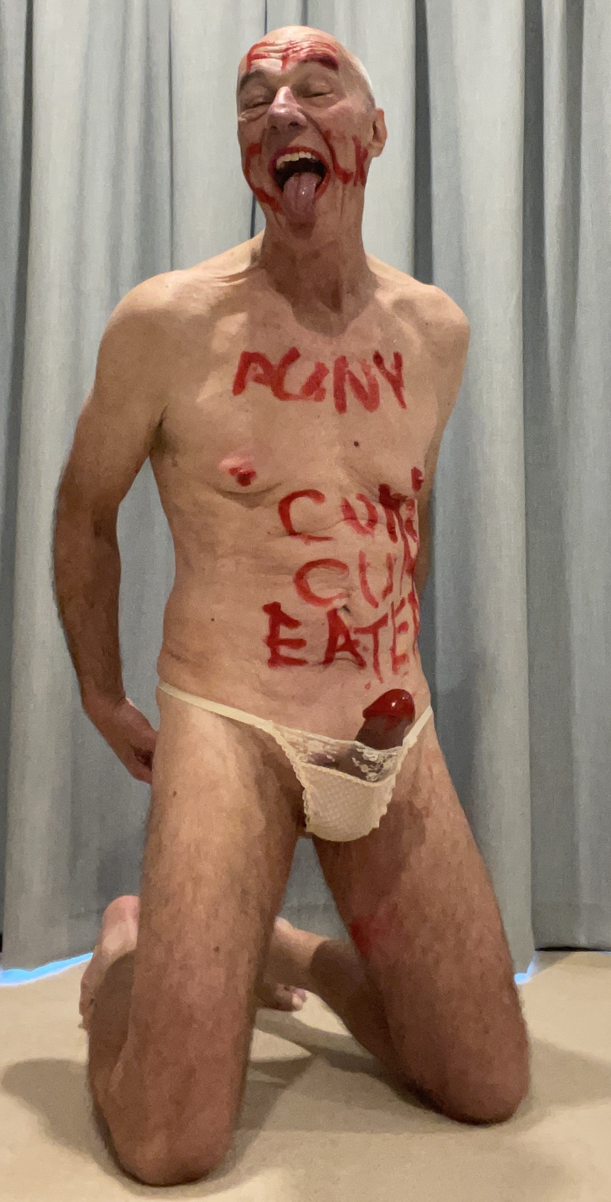 punyc*nt poses in panties as tasked by @MistressAdmin’s Wheel spin