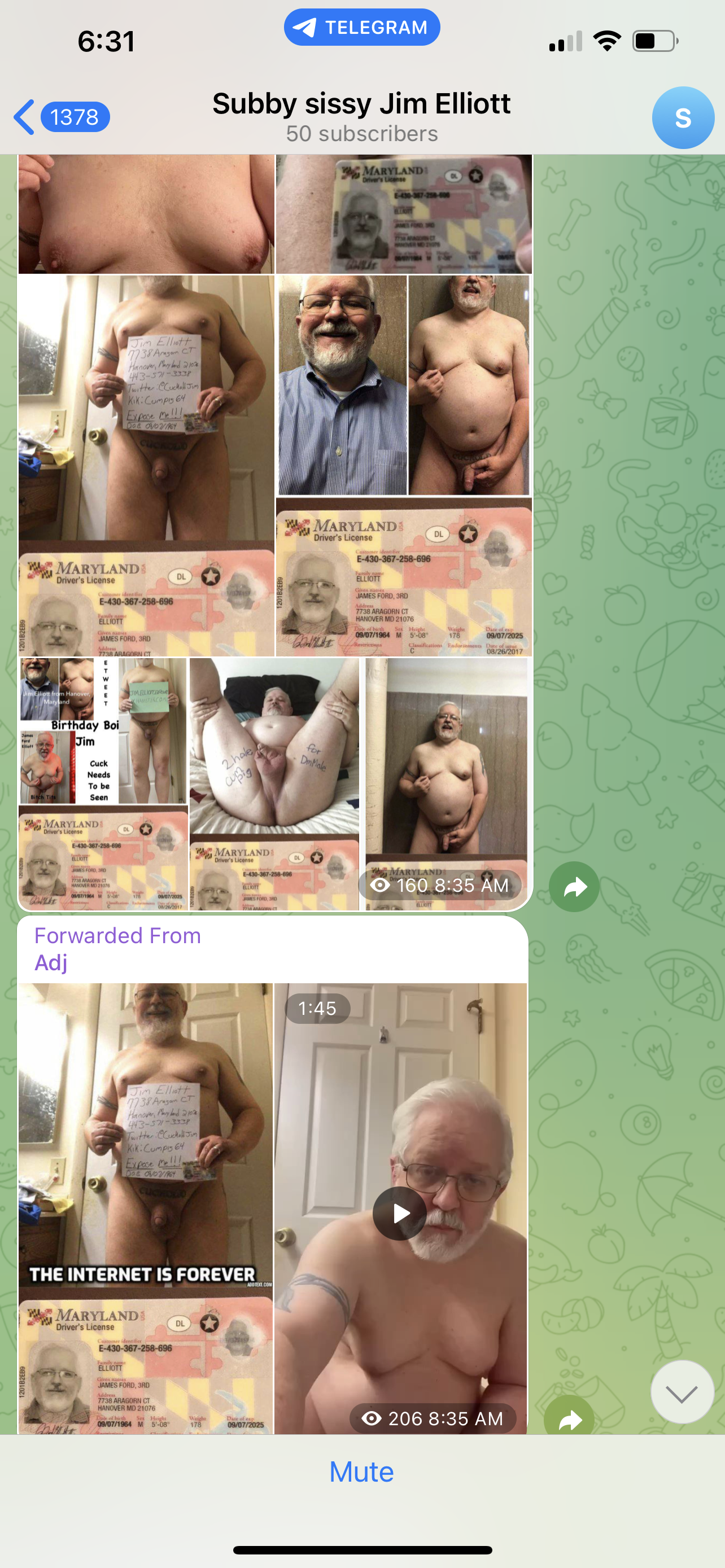 Tiny dick Maryland cuckold cumpig Jim Elliott exposed on Telegram