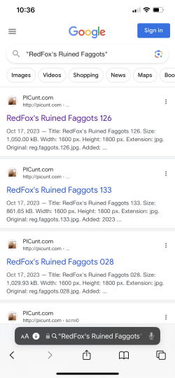 Google “RedFox’s Ruined f*ggots”