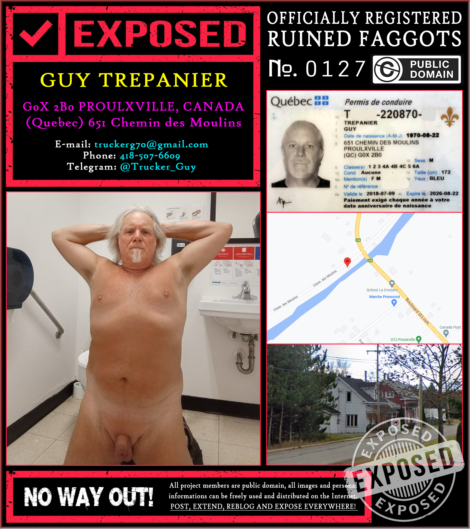 418-507-6609 faggot Guy Trepanier Quebec Canada