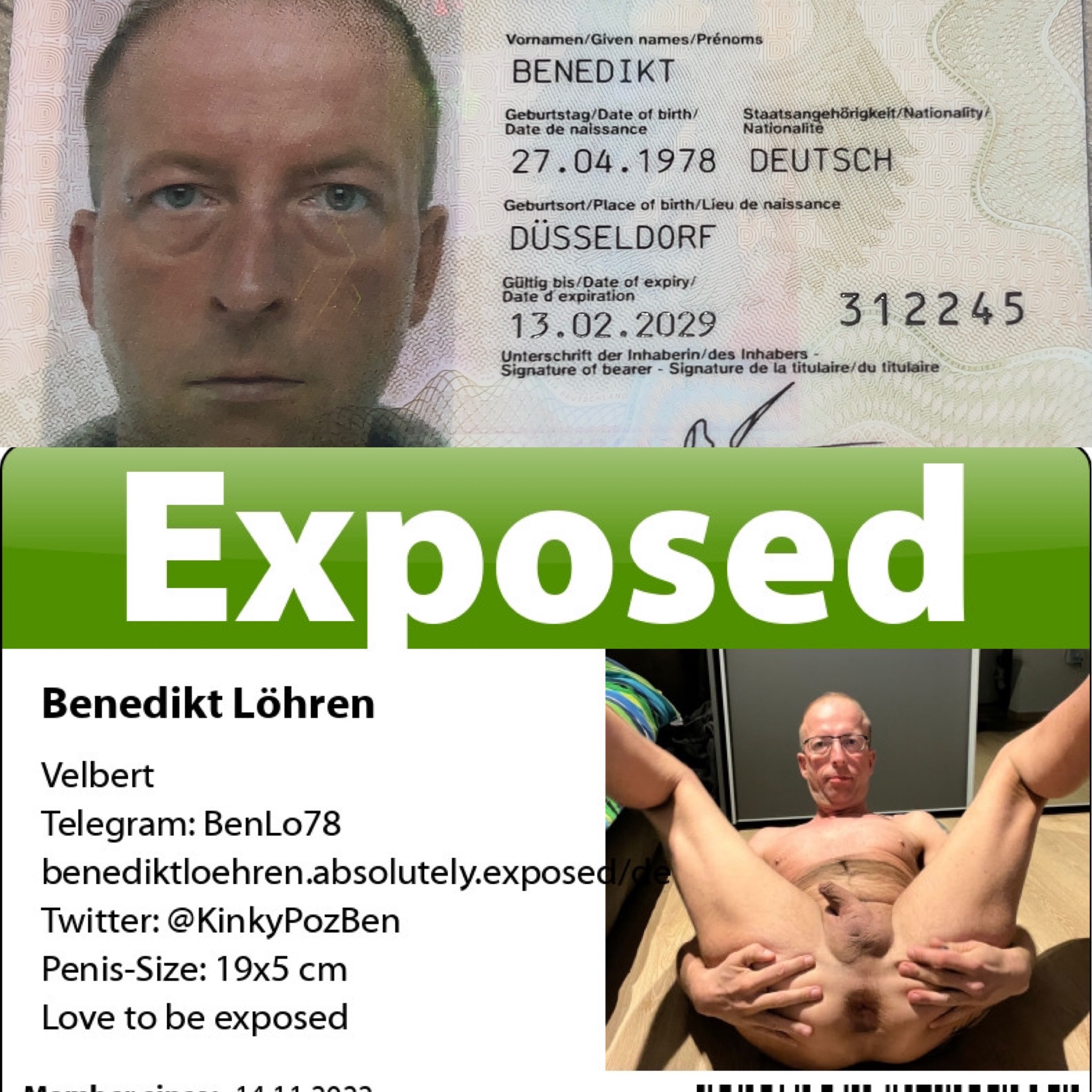 German CumSlut Benedikt Löhren full exposure for sharing
Expose these f*g forever!!!