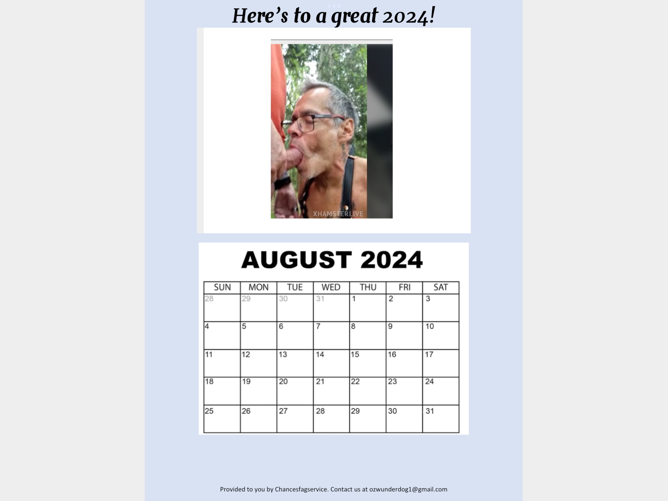 Pig f*ggots third quarter calendar for 2024