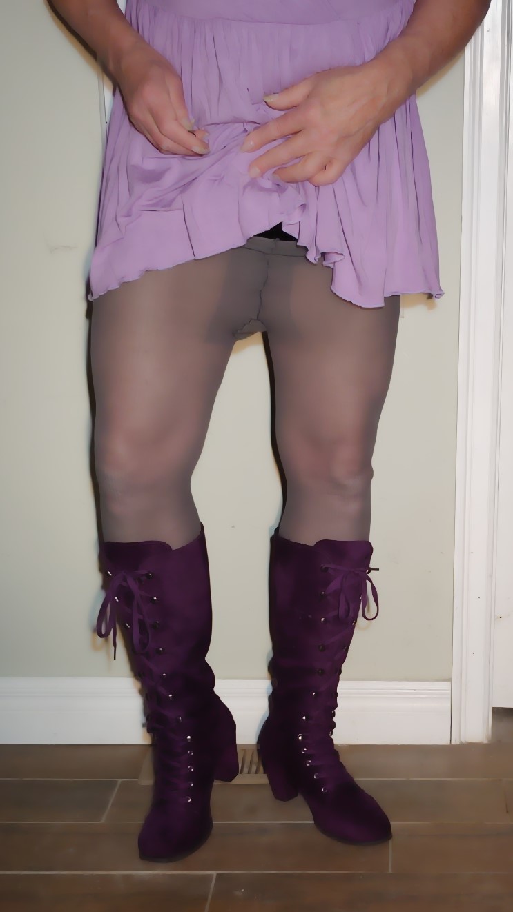 Sissy’s new purple boots