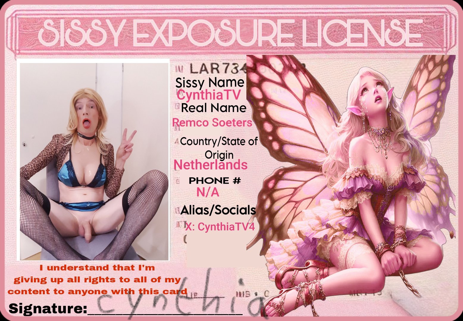 Quick risk Sissy ID card.