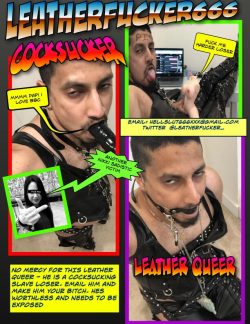 LEATHERFUCKER666 – LOOK AT THIS LEATHER SLAVE!!!