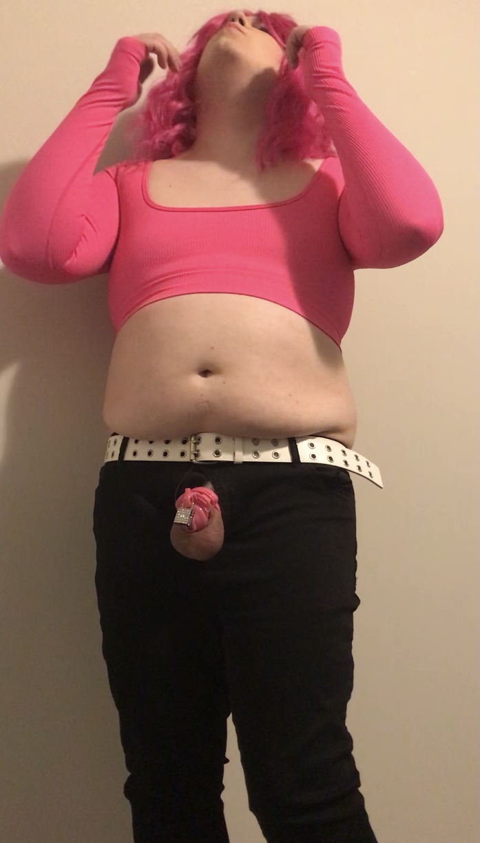 Sissy fully feminized and exposed in Vice Clitty chastity