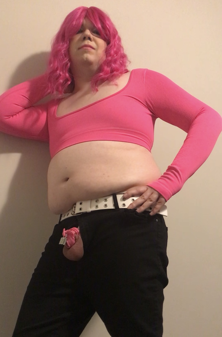 Sissy fully feminized and exposed in Vice Clitty chastity