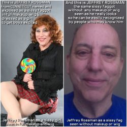 Sissy faggot Jeffrey Rossman from Connecticut in makeup and without makeup