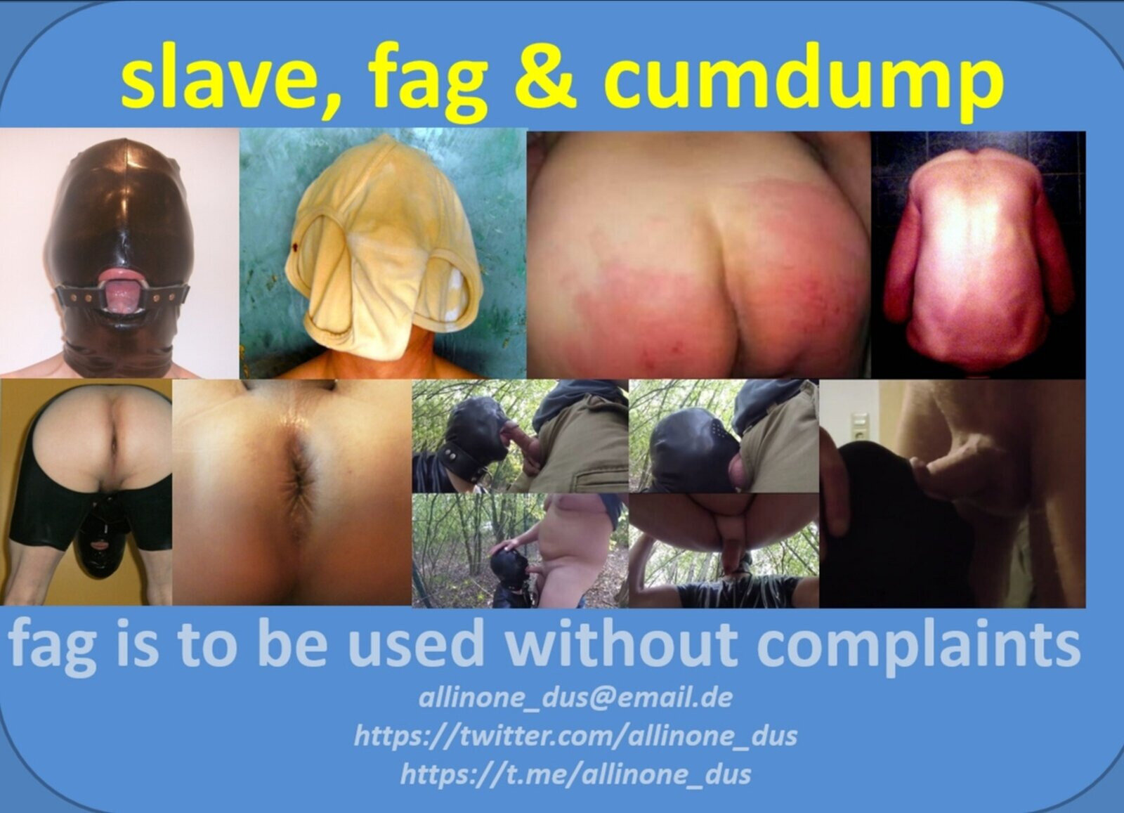 Cumdump and Slave Allinone from Germany, NRW