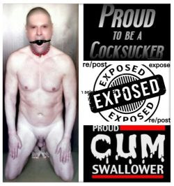Naked cum swallower, cocksucker, slave