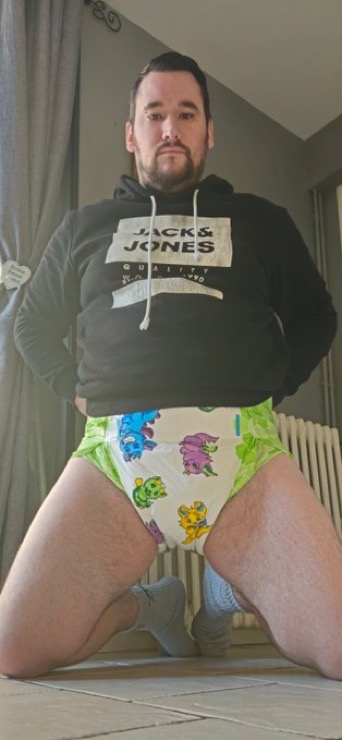 Pathetic bitch loves wearing diapers
