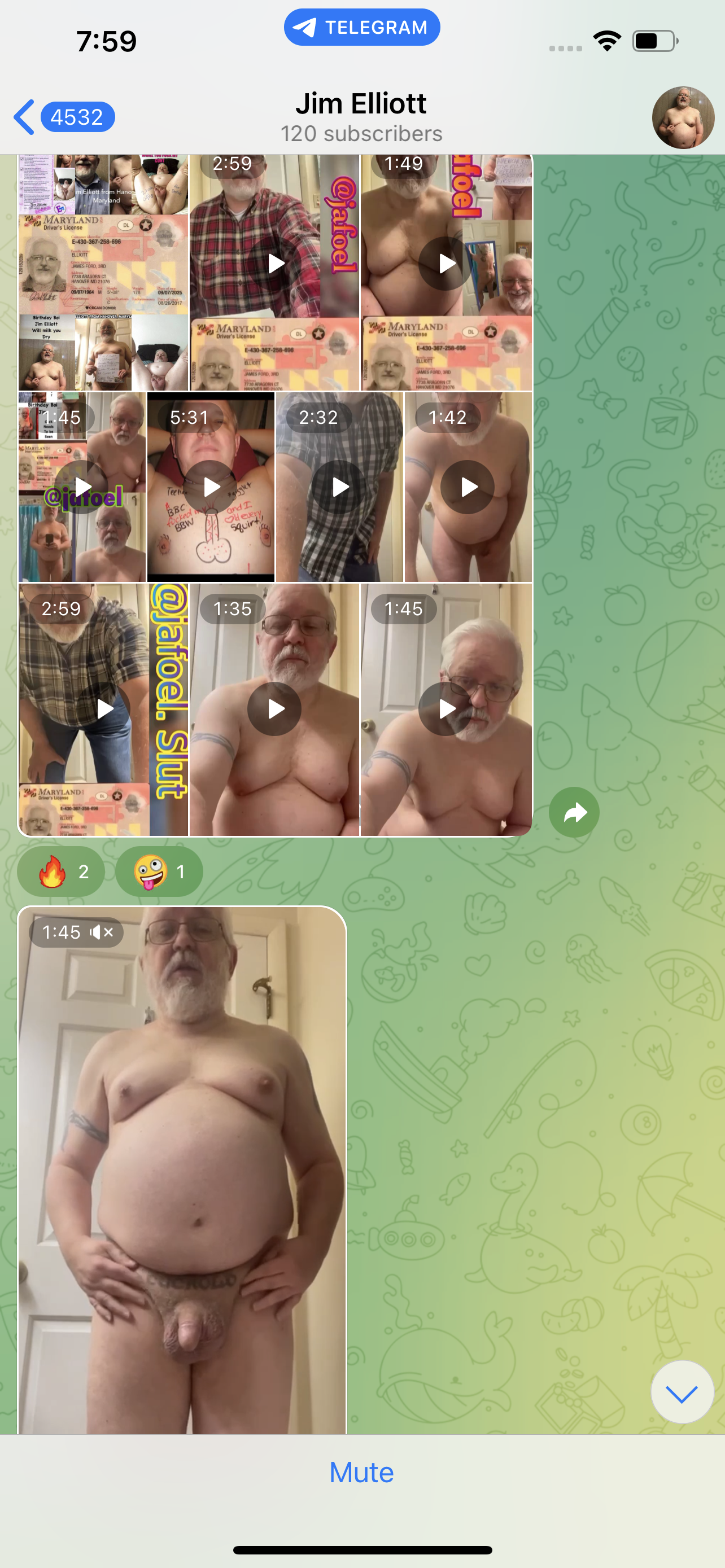 Cuckold Jim exposed on Telegram