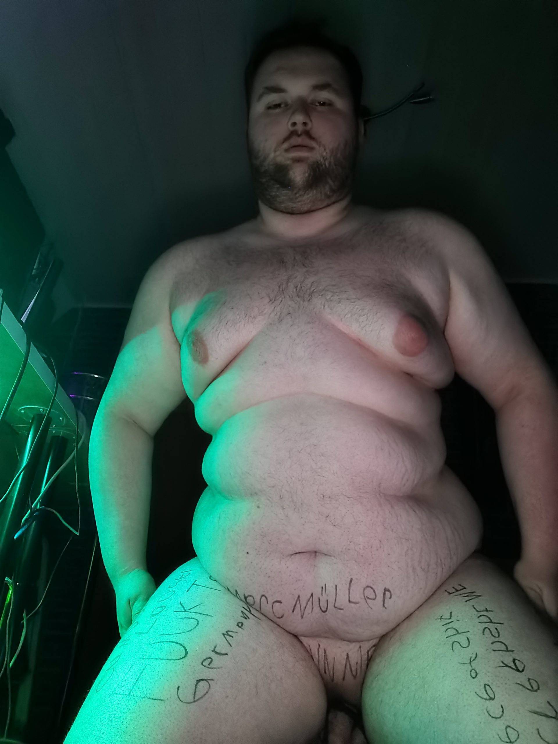 Fat pig with a tiny dick