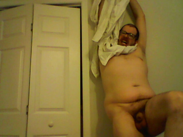 Allen Hughes Johnson pretending to hang myself naked with a flacid penis