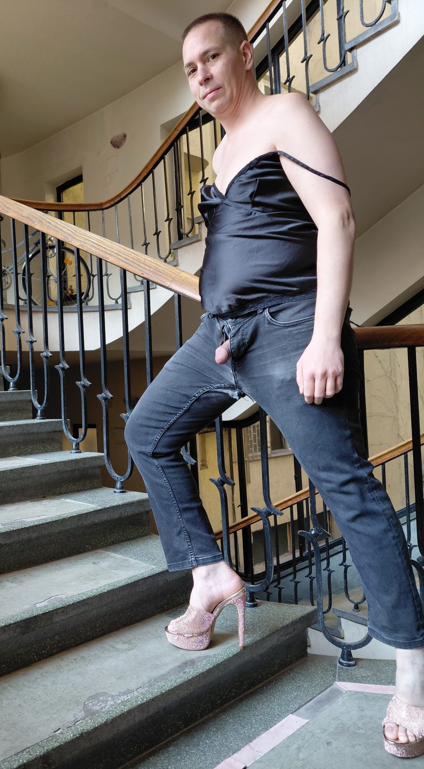 Exhibitionist outdoor nude