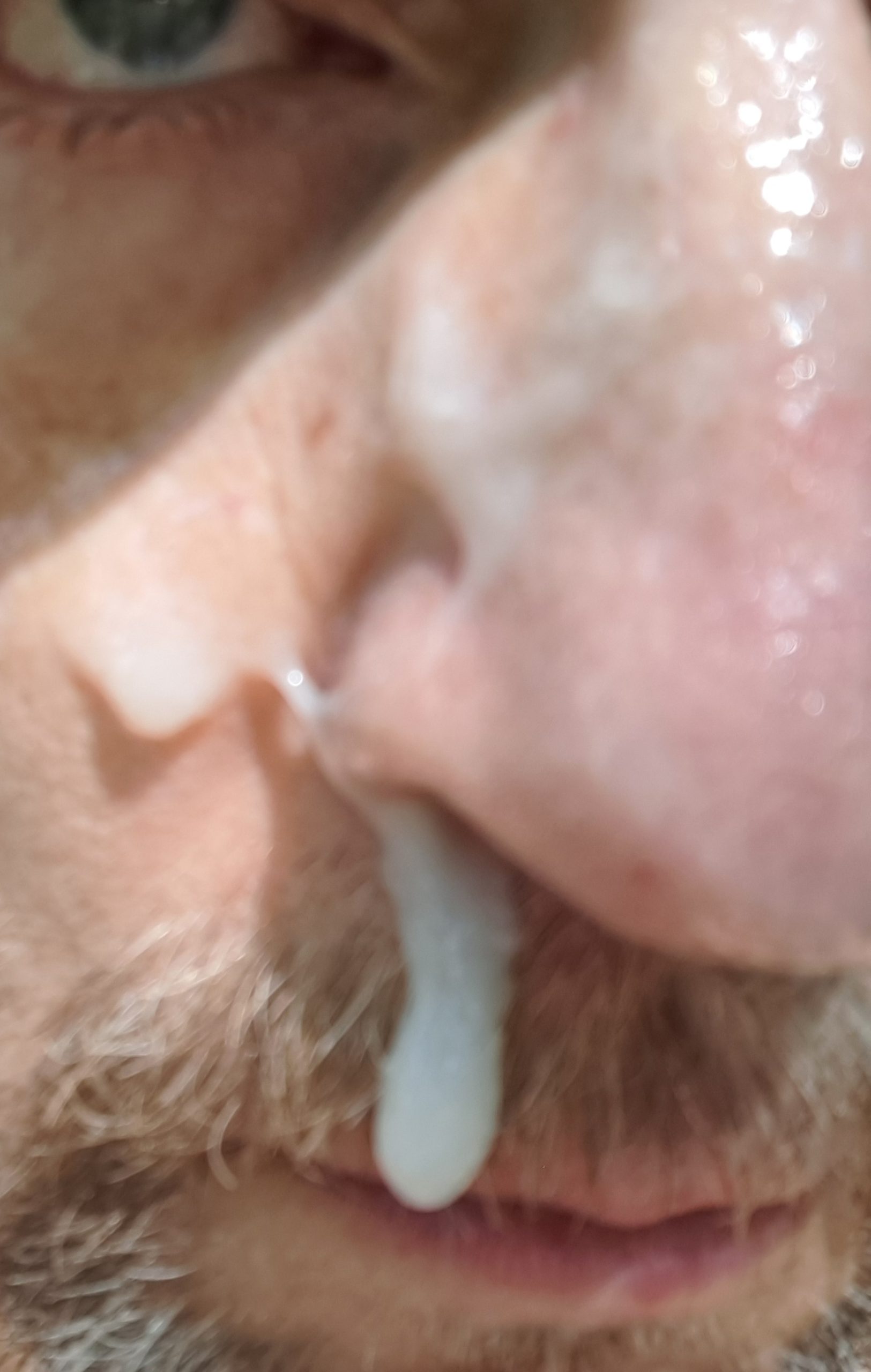 Sperm in face