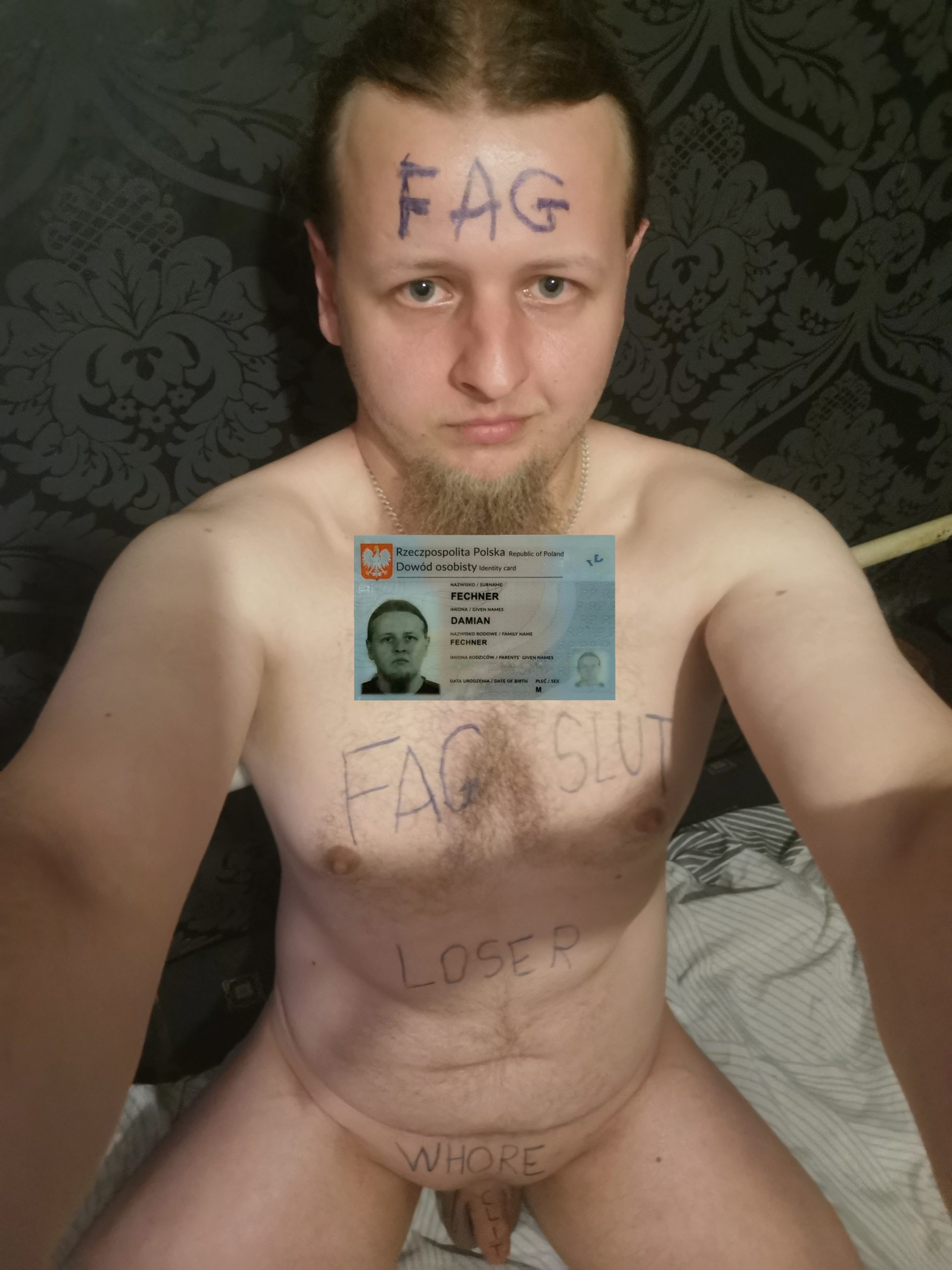 f*ggot Damian shows his ID in public. Make me regret it!