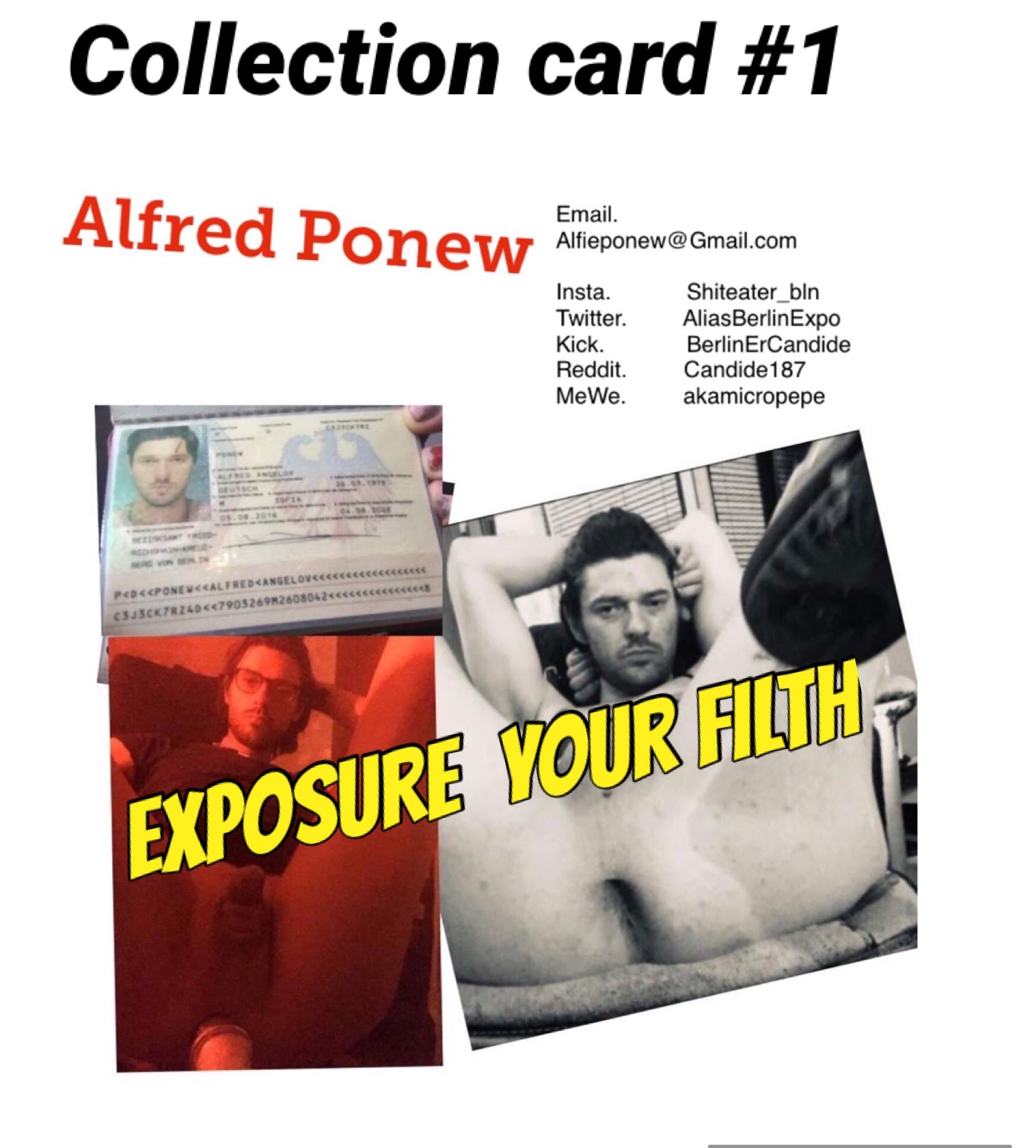 Alfred Ponew loves to stretch his asshole to a worldwide audience