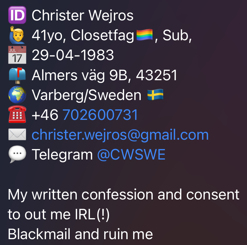 ~ I HAVE A SMALL PENIS Name: Christer Wejros