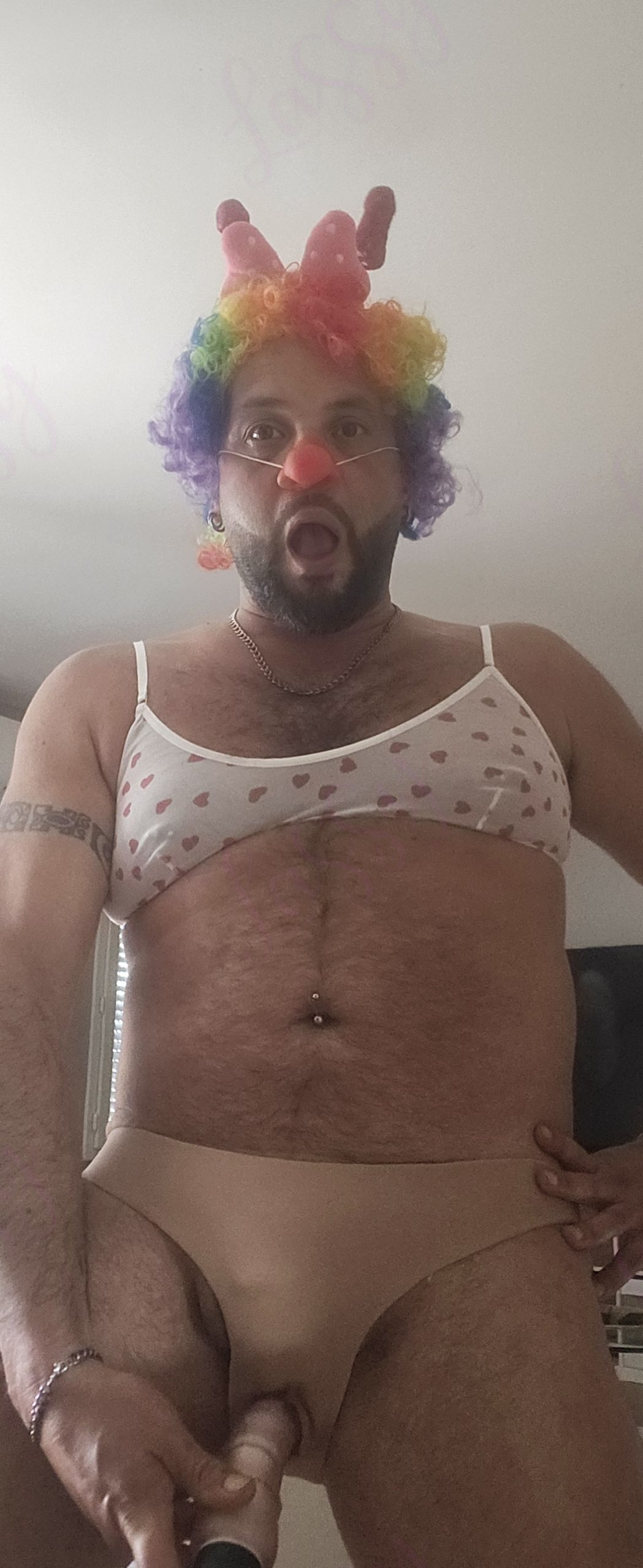 Geoffroy Bessiere SissyLassy Clown Pathetic Humiliation Fake Pussy Dildo