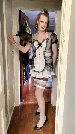 Sissy wanted everyone to see what a pretty maid she is!!