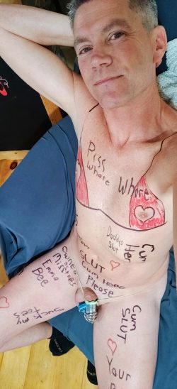 Body writing humiliation