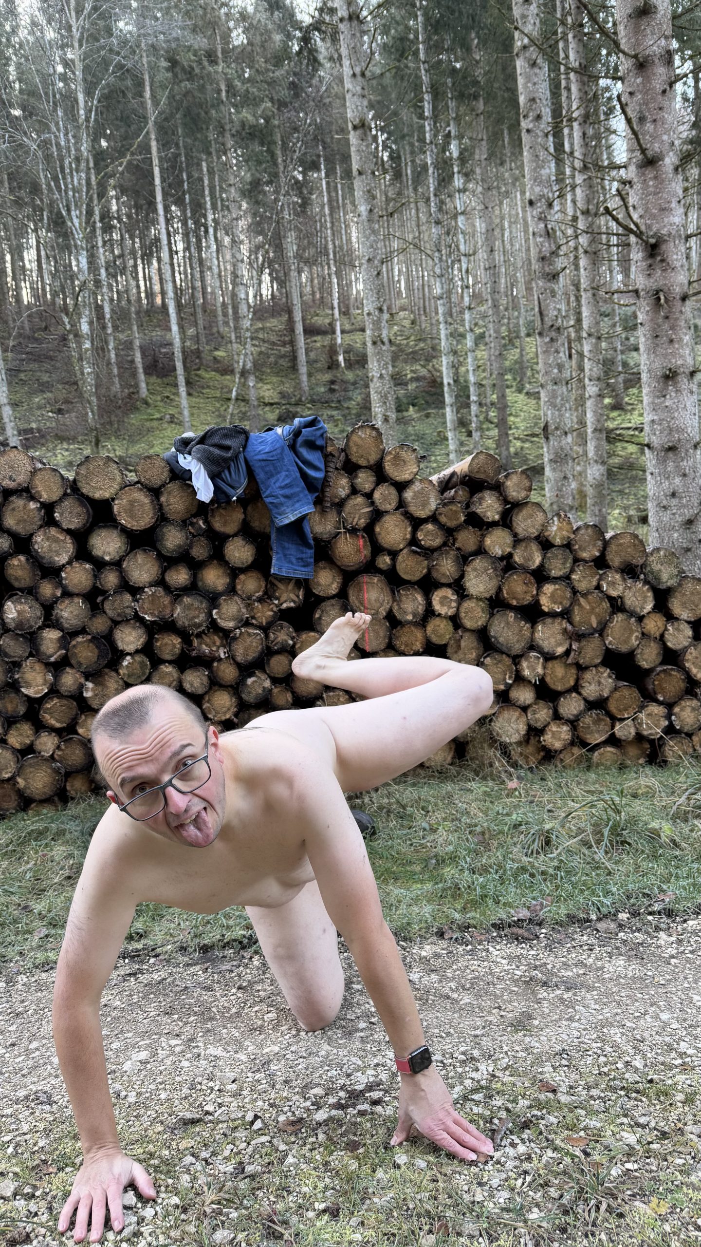 the cock wh*re Christoph Straubinger, naked in the forest  – Your Default Title