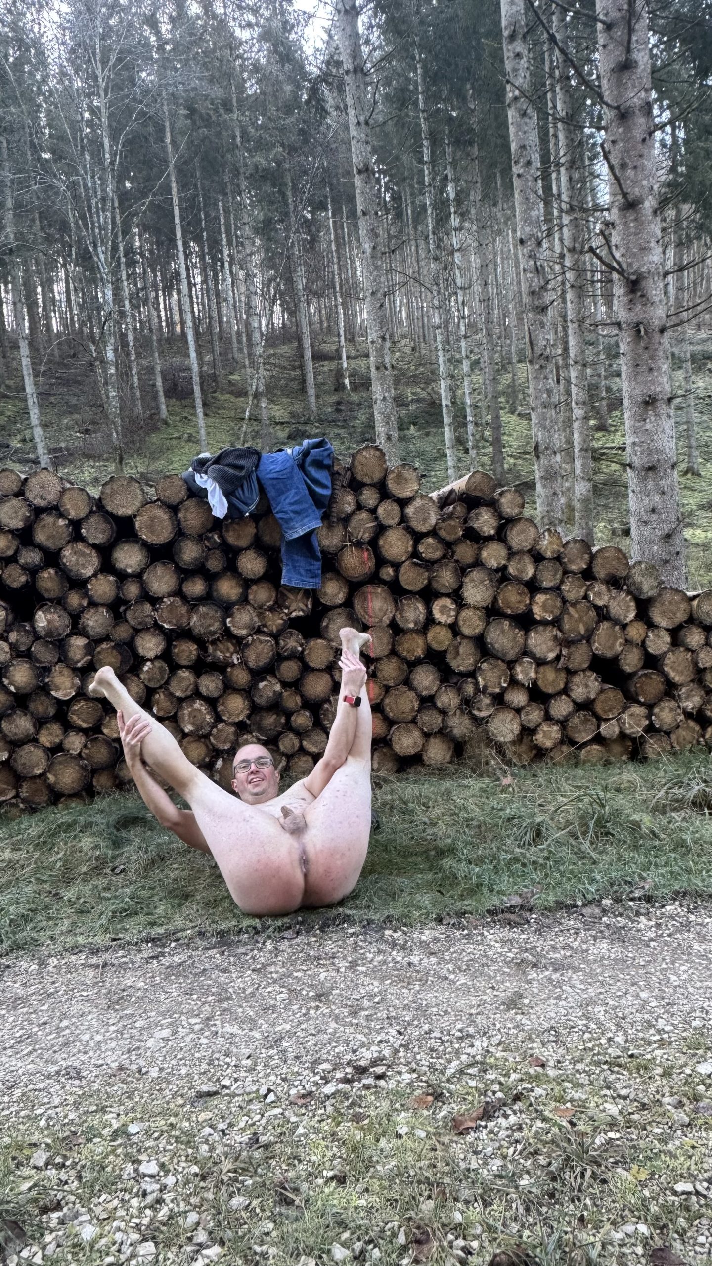 the cock wh*re Christoph Straubinger, naked in the forest  – Your Default Title