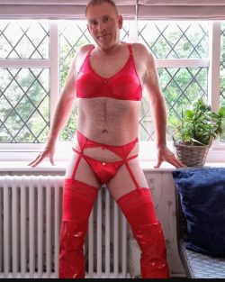 f*ggot in red lingerie