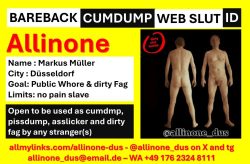 Total Exposure for bareback cumdump Allinone from Germany