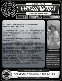 Sissyf*g Tom Doran – Locked profile contract