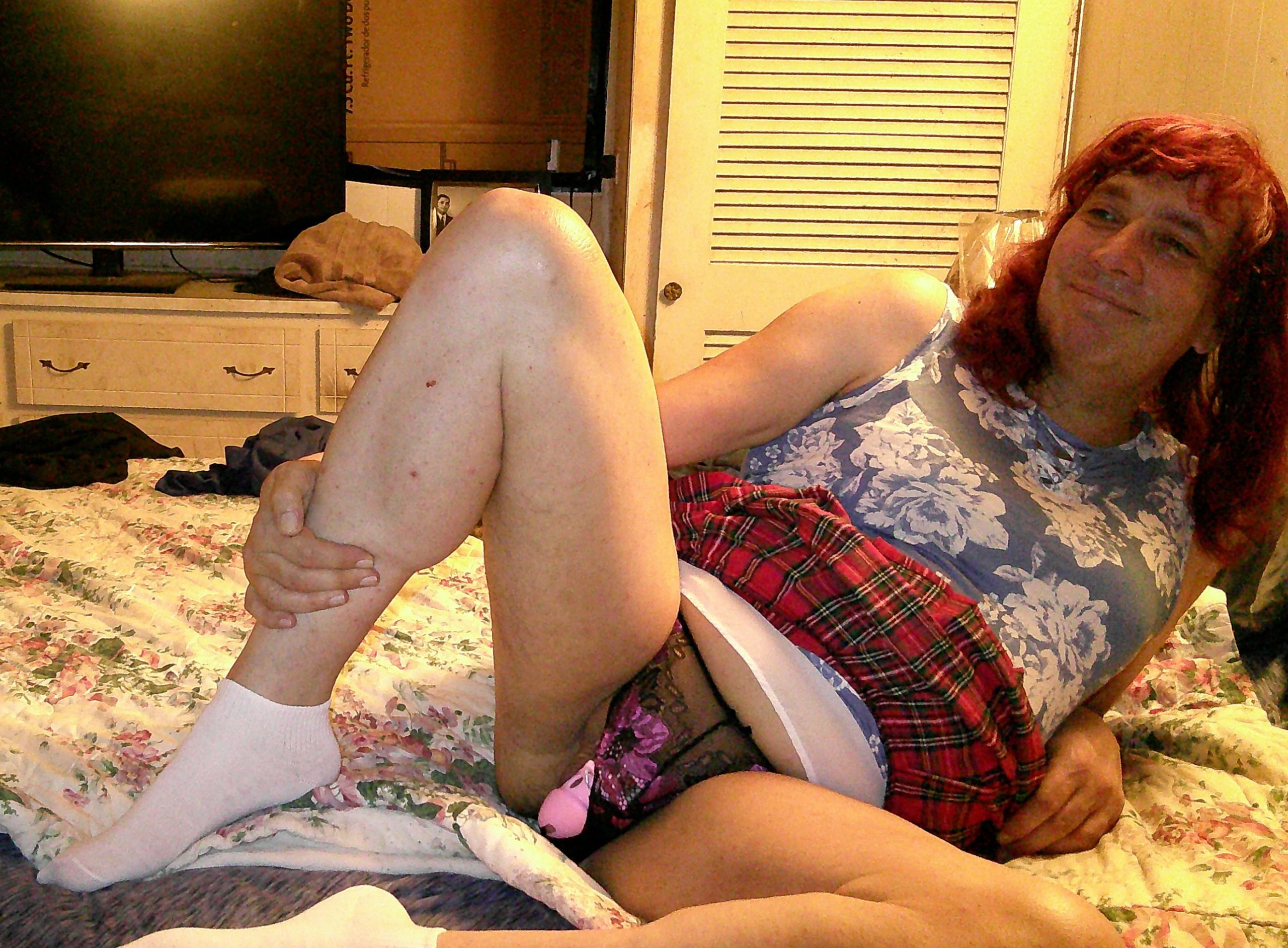 Caged and plugged like a good girl