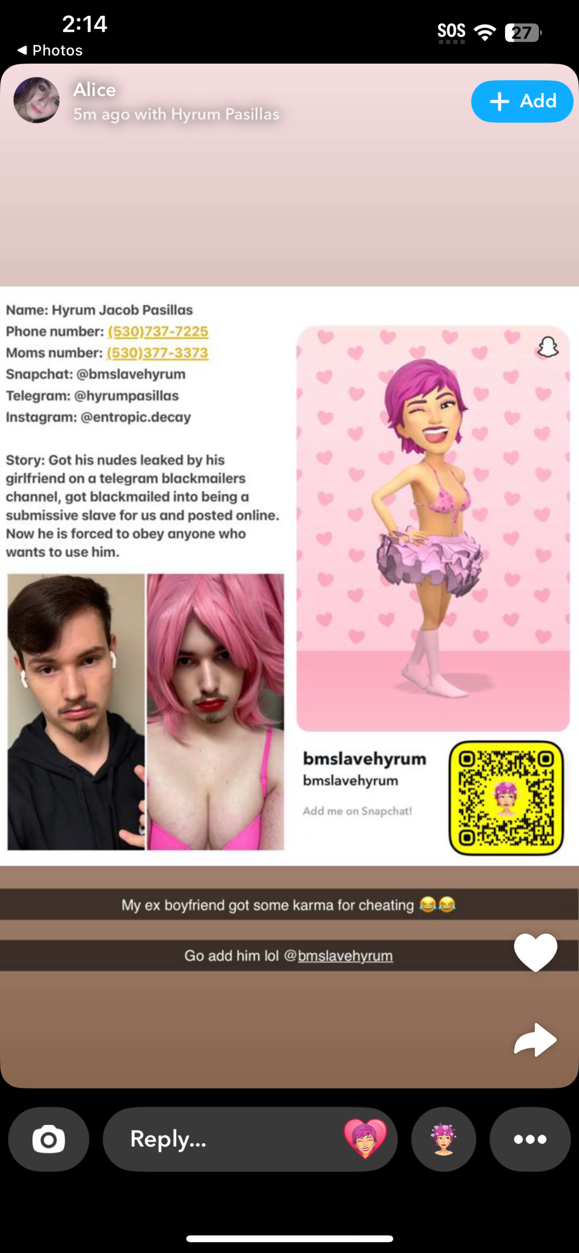 Hyrum Pasillas  – Blackmailed Pig