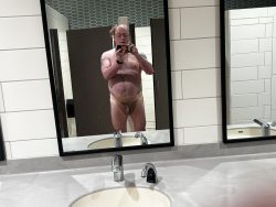 Naked in public restroom naked