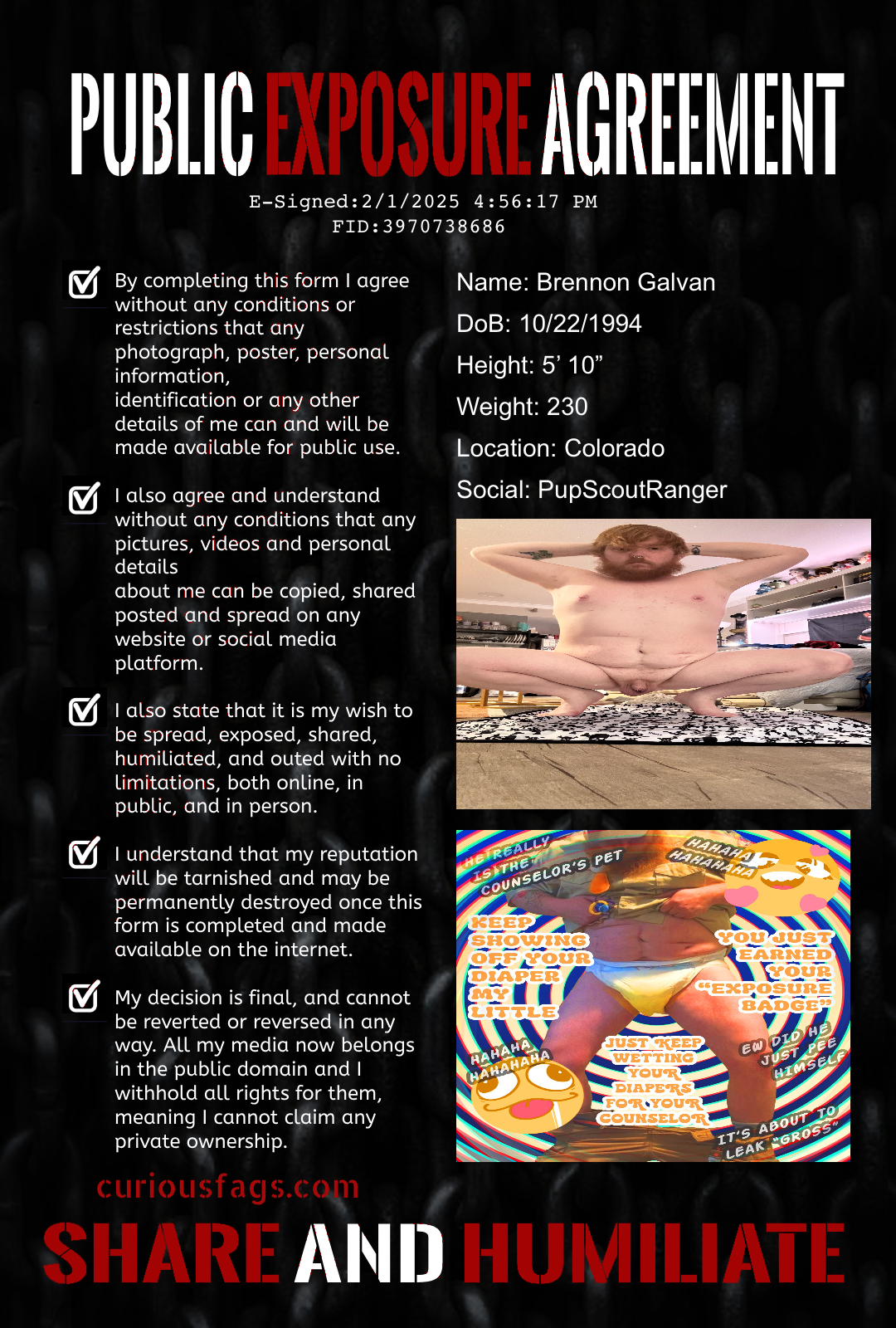 Diaper f*g Brennon exposed