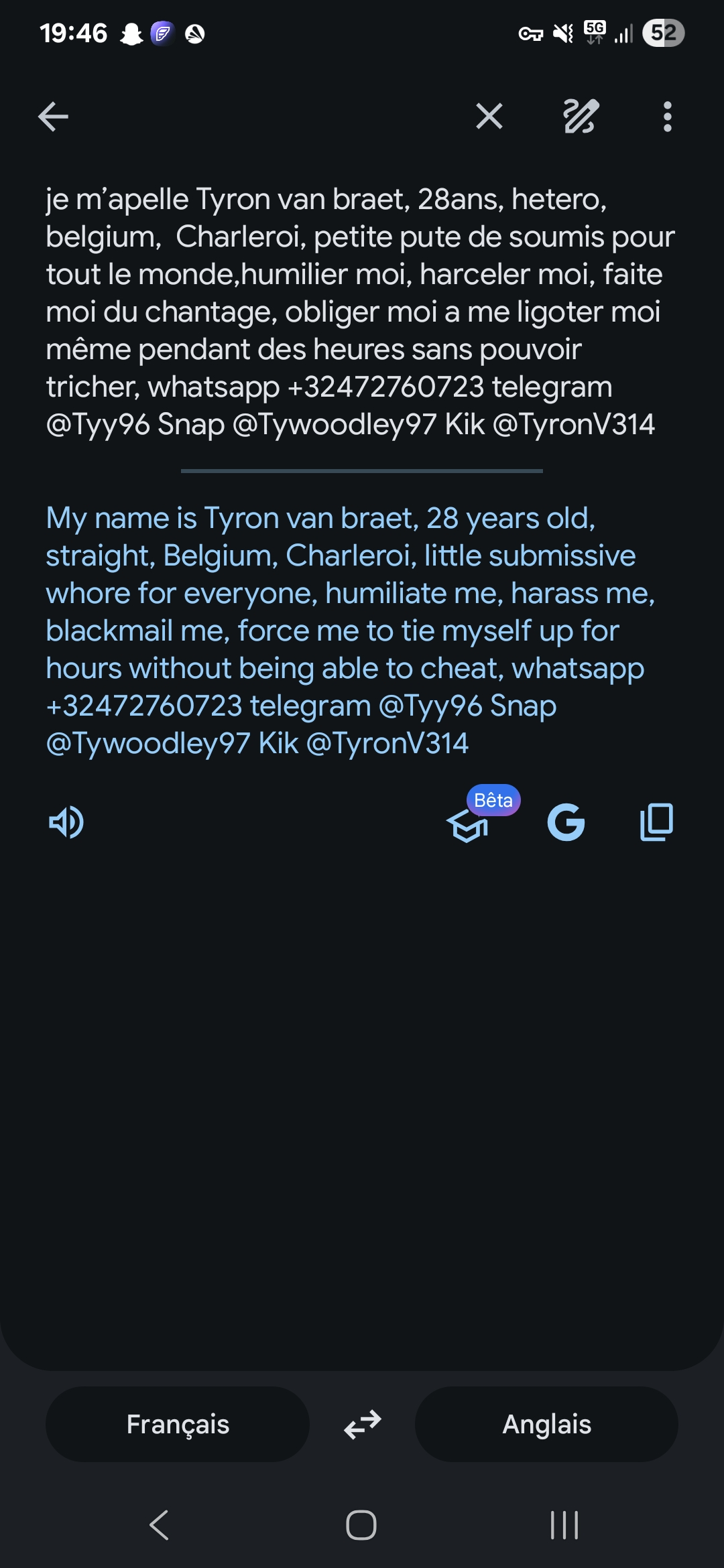 Tyron van braet belgian slave