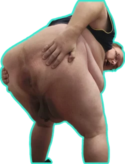 Chubby crossdresser, bending over