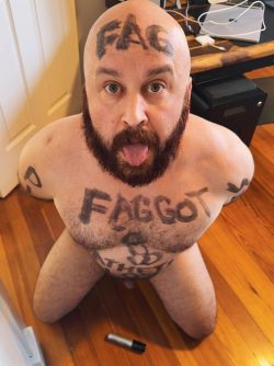 Bodywritten f*ggot James A.