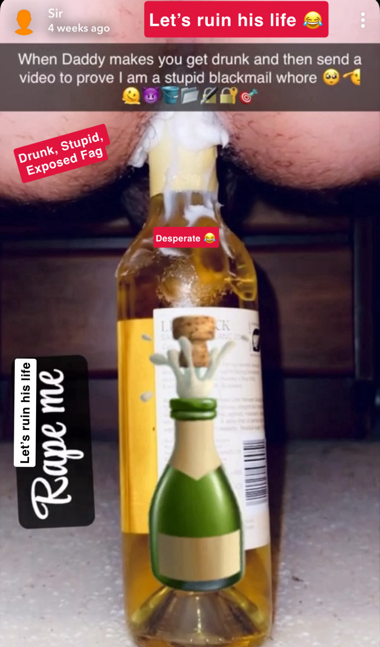 Stupid Drunk Sissy f*g 😂🫢😈