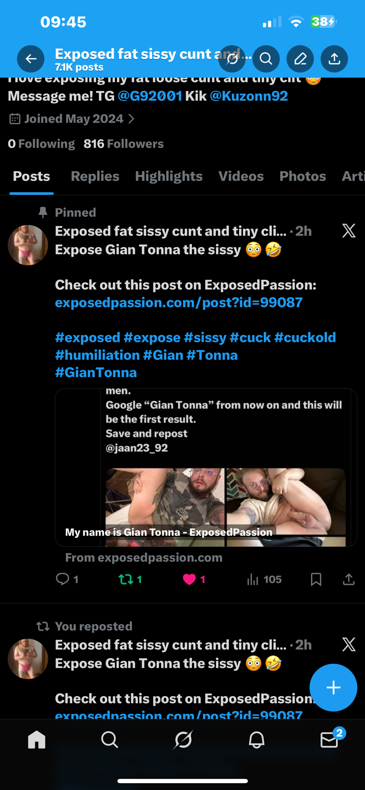 Gian Tonna fully exposed