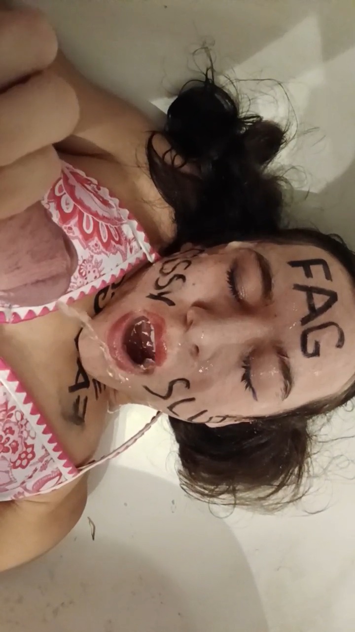 Sissy f*ggot pissing on his face