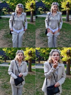 Sissy Sara having fun at a public park