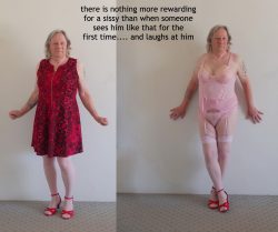 ~ red dress to pink lingeriestrip