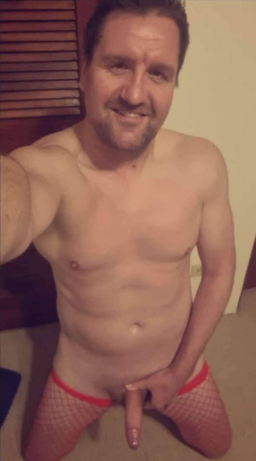 Exposed f*g in panties and fishnets