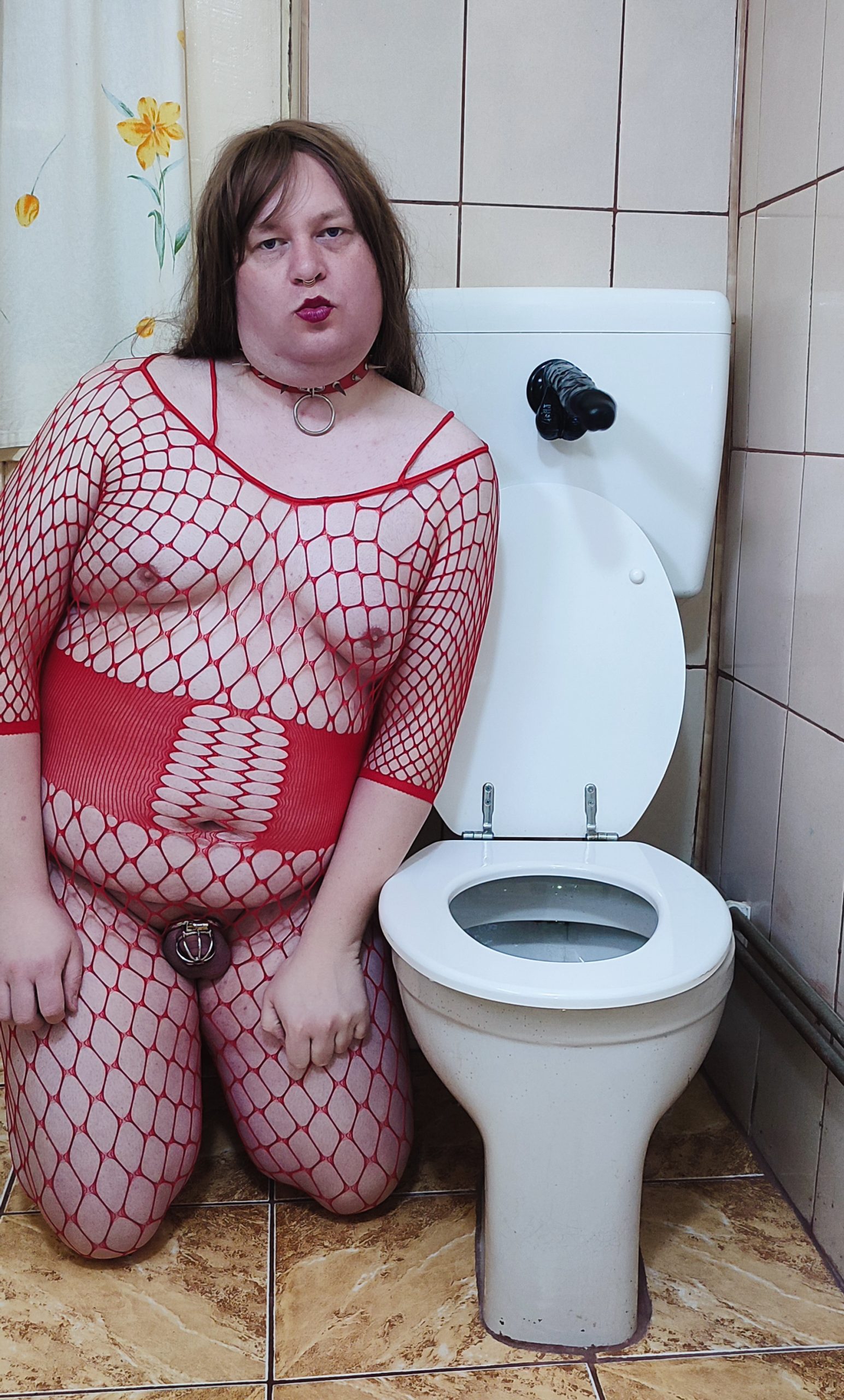 Sissy Dani drips when she is exposed