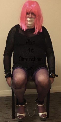 Gagged with wig removed