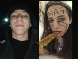 Dirty f*g exposed puking on dildo 1 minute risk