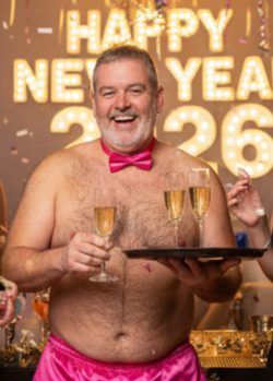 Bob the sub serving drinks