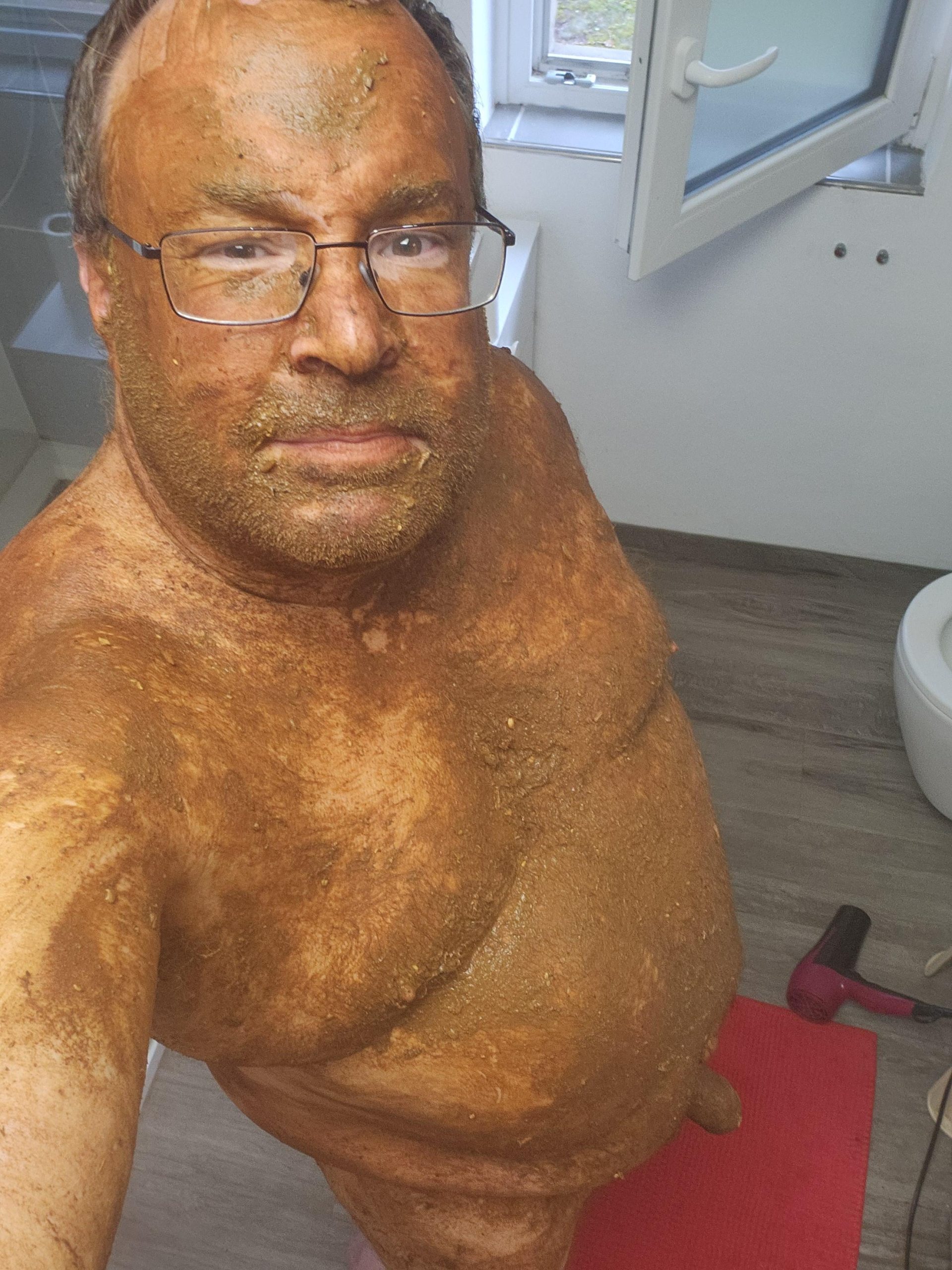 Christof Jahn naked and smeared with shit