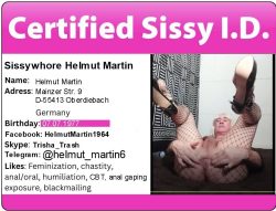 Perverted german sissywh*re Helmut Martin in need of cocks